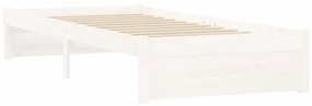 Πλαίσιο Κρεβατιού Λευκό 75x190 εκ. Μασίφ Ξύλο Small Single 814910