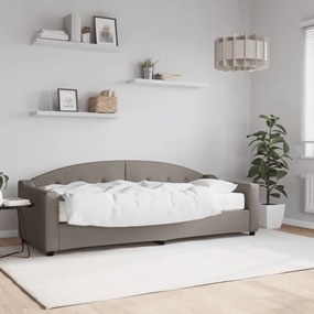 Καναπές Κρεβάτι με Στρώμα Taupe 80 x 200 εκ. Υφασμάτινο - Μπεζ-Γκρι