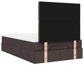 Οθωμανικό κρεβάτι με στρώμα Σκούρο καφέ 120x190 cm Ύφασμα 3313309