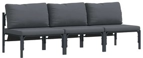 vidaXL Εξωτερικά Έπιπλα 3 pcs Ανθρακί 80 x 80 x 71 cm Ατσάλι