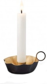 Κηροπήγιο Omama 300080 Φ9cm Black-Gold Black Philippi Metal