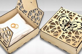 Σετ των 2 Intra απο ξύλο plywood 3mm-4mm πάχος – Κουτί βέρας με λέιζερ | Δίασταση 20x20 cm INTRAFABR-61300332