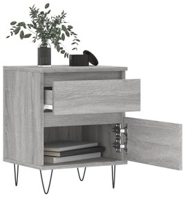 vidaXL Κομοδίνα 2 τεμ. Γκρι Sonoma 40 x 35 x 50 εκ. από Επεξεργ. Ξύλο