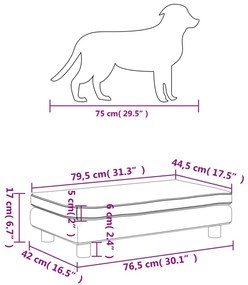 Κρεβάτι Σκύλου με Προέκταση Σκούρο Γκρι 100x50x30 εκ. Βελούδο