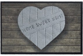 Πατάκι Εισόδου Mondial 003 Heart Home Sweet Home 50X75cm Brown-Grey Sdim 50X75