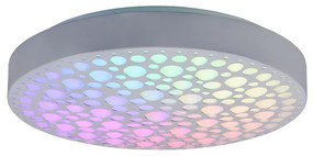 Πλαφονιέρα Οροφής Λευκό Ματ 40xH9cm LED 22w 2700-6000K RGBW 2500lm Remote Control Trio Lighting Chizu R67161131