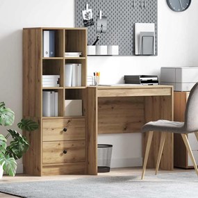 vidaXL Γραφείο με αποθηκευτικό χώρο με συρτάρι 2 pcs artisan δρυς