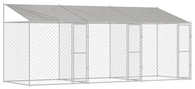 vidaXL Κλουβί σκύλου Ασημί 600 x 200 x 256 εκ. Επικαλυμμένος Χάλυβας