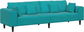 vidaXL Καναπές Τιρκουάζ 250 x 77 x 76 εκ. Βελούδο