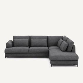 Γωνιακός καναπές-κρεβάτι δεξιός, από βαμβάκι και λινό, Marsile