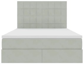vidaXL Κρεβάτι με αποθηκευτικό χώρο και LED Ανοιχτό γκρι 140 x 200 cm
