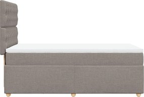 vidaXL Κρεβάτι Boxspring με Στρώμα Taupe 90x200 εκ. Υφασμάτινο