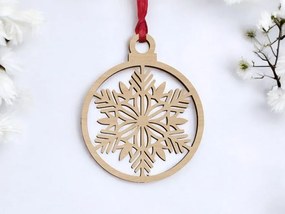 Σετ των 3 Intra απο ξύλο plywood 3mm-4mm πάχος – Χριστουγεννιάτικη μπάλα νιφάδας χιονιού 40x45 cm INTRAVECTRY-MY545659