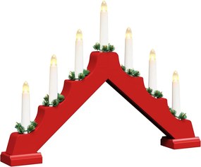 vidaXL Γέφυρα με Χριστουγεννιάτικα Κεριά 3 τμχ. 7 LED Θερμό λευκό