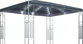 vidaXL Κιόσκι με Φωτάκια LED Ανθρακί 400 x 300 εκ.