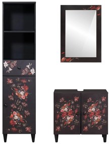 vidaXL Σετ Ντουλαπιών Μπάνιου με συρτάρι 3 pcs Στερεό ξύλο μάνγκο