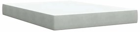 vidaXL Κρεβάτι Boxspring με Στρώμα Ανοιχτό Γκρι 160x200 εκ. Βελούδινο