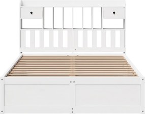 vidaXL Σκελετός Κρεβ. Χωρίς Στρώμα Λευκό 160x200 εκ Μασίφ Πεύκο