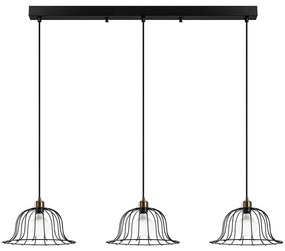Φωτιστικό Οροφής - Ράγα Boey 942FLG1182 144x35x121cm 3xE27 40W Black-Gold Opviq