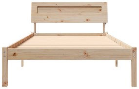 vidaXL Σκελετός Κρεβατιού Καφέ 90 x 190 cm Μασίφ ξύλο πεύκου