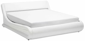 Κρεβάτι Berwyn 505, Διπλό, Άσπρο, 160x200, Οικολογικό δέρμα, Τάβλες για Κρεβάτι, 185x221x85cm, 80 kg, Ξύλο: Λεύκα | Epipla1.gr