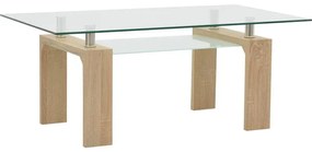 Τραπέζι σαλονιού Vrocho φυσικό ξύλο-γυαλί 110x60x45εκ 110x60x45 εκ.