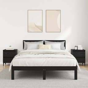 vidaXL Κρεβάτια Κομοδίνα 2 τεμ Μαύρη Δρυς 40x35x50 εκ Επεξεργασμένο Ξύλο