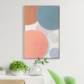Πίνακας Τοίχου 3D Fluo με Κορνίζα Μπεζ-Χειροποίητα Σχέδια 60x4,5x90Yεκ.
