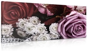 Μπουκέτο με τριαντάφυλλα σε ρετρό στυλ - 120x60
