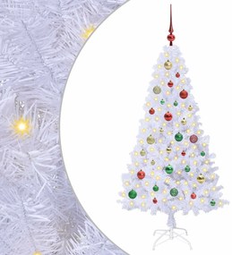 vidaXL Τεχνητό Χριστουγεννιάτικο Δέντρο Λευκό 150 cm PVC και Ατσάλι