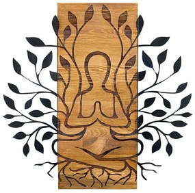 Διακοσμητικό Τοίχου Meditation 279ENZ1843 58x57,5cm Black-Walnut Wallity Metal,Wood
