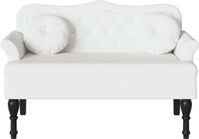 vidaXL Καναπές Chesterfield Λευκό 120,5 x 65 x 75 εκ. Τεχνητό Δέρμα