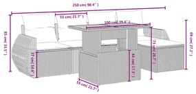 vidaXL Σετ Καναπέ Κήπου 6 τεμ. Μπεζ Συνθετικό Ρατάν με Μαξιλάρια