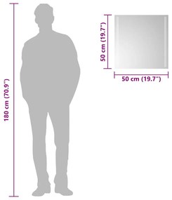 vidaXL Καθρέφτης Μπάνιου με LED 50x50 εκ.