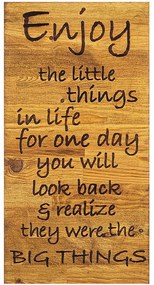 Διακοσμητικό Τοίχου Enjoy The Little Things 576SKL1133 30x3x58cm Walnut-Black Wallity Ξύλο