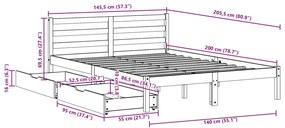 ΣΚΕΛΕΤΟΣ ΚΡΕΒ. ΧΩΡΙΣ ΣΤΡΩΜΑ ΛΕΥΚΟ 140X200 ΕΚ ΜΑΣΙΦ ΠΕΥΚΟ 3301541