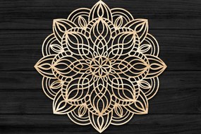 Intra απο ξύλο plywood 3mm-4mm πάχος Τρισδιάστατη Mandala Δίασταση 30x30 cm INTRAFABR-73585575