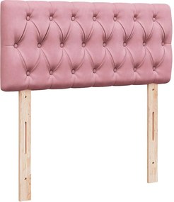 vidaXL Κρεβάτι Boxspring με Στρώμα Ροζ 80 x 200 εκ. Βελούδινο