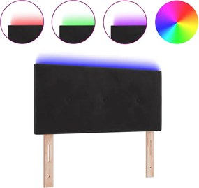 vidaXL LED κεφαλάρι με φώτα λωρίδας LED Μαύρο 80 cm Πολυεστέρας