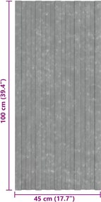 vidaXL Πάνελ οροφής 12 τεμ. Ασημί 100 x 45 cm Γαλβανισμένος χάλυβας