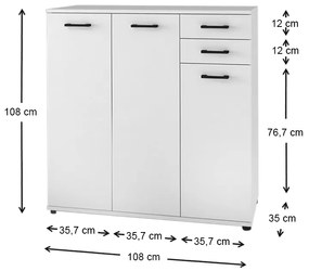 Παπουτσοθήκη - ντουλάπι Polly Megapap χρώμα λευκό 108x35x108εκ.