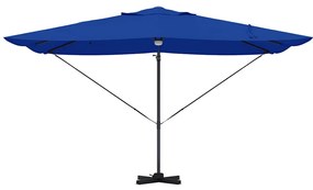 vidaXL Ομπρέλα ηλίου με φώτα λωρίδας LED Αζούρ μπλε 351 x 250 x 253 εκ