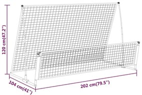 Δίχτυ Επαναφοράς Μπαλών Ποδοσφαίρου 202x104x120 εκ. από Ατσάλι - Μαύρο