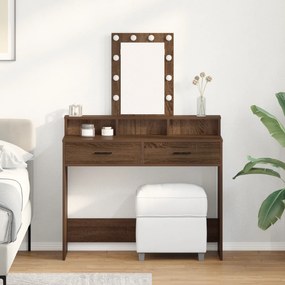 vidaXL Τραπέζι με LED Φώτα Καφέ Δρυς 100x41x140 εκ
