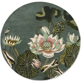 Χαλί Waterlily Midnight Pond 038608 Round  Green Wedgwood 150X150cm Round