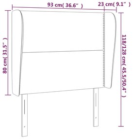 Κεφαλάρι με Πτερύγια Σκούρο Καφέ 93 x 23 x 118/128εκ.Υφασμάτινο 3117801