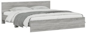 vidaXL Πλαίσιο Κρεβατιού με Κεφαλάρι Γκρι Sonoma 180x200 εκ.