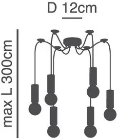 SE21-BL-4-BL6 ADEPT TUBE Black Pendant+