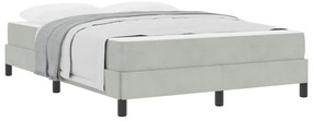 vidaXL Κρεβάτι box spring με στρώμα Ανοιχτό γκρι 160 x 200 cm Βελούδο