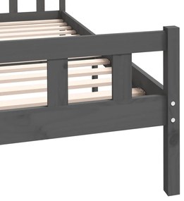 vidaXL Πλαίσιο Κρεβατιού Γκρι 140 x 200 εκ. από Μασίφ Ξύλο